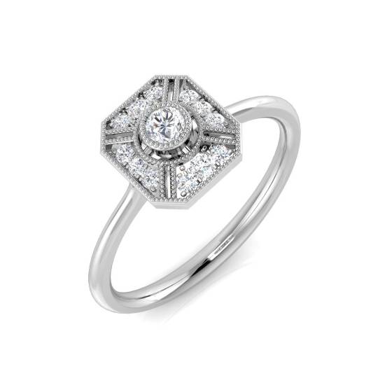 0.17ct VS/E-F Round cut Natural Diamonds Cluster Ring