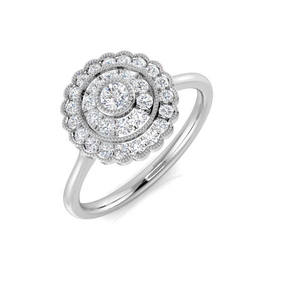 0.35ct VS/F-G Round cut Natural Diamonds Cluster Ring