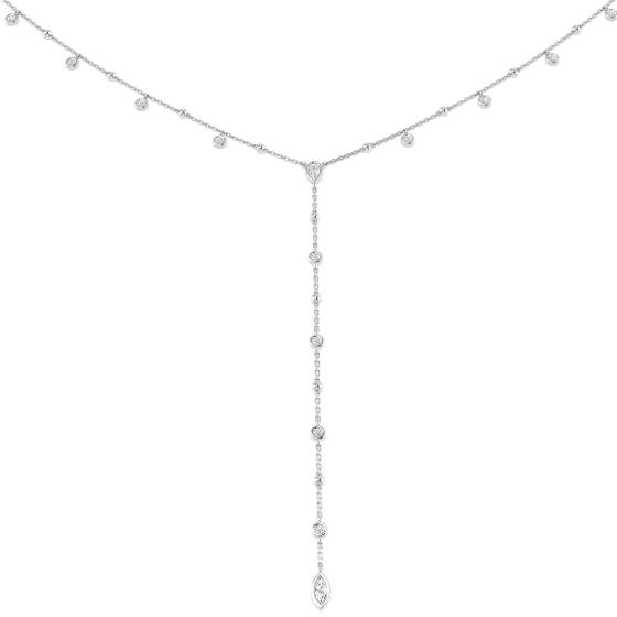 Round and Marquise Diamond Illusion Necklace