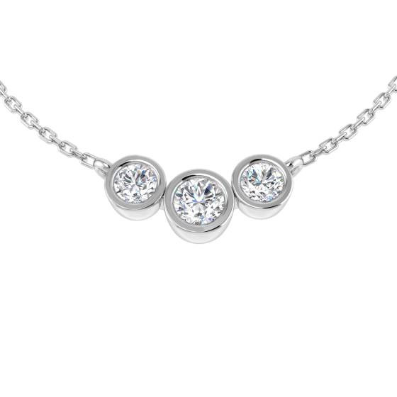 Round Diamond Trilogy Necklace