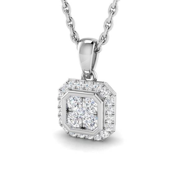 0.13ct VS/F-G Round cut Natural Diamonds Cluster Pendant