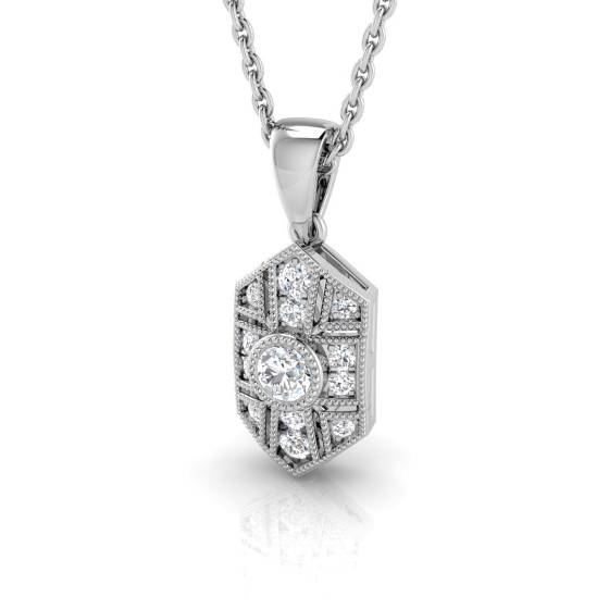 0.14ct VS/F-G Round cut Natural Diamonds Cluster Pendant