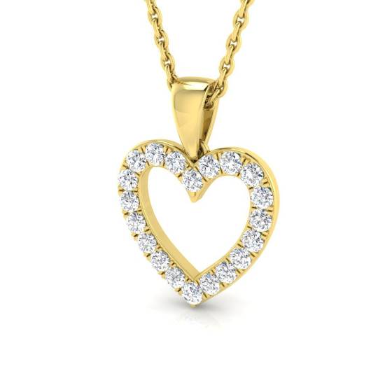 0.25ct VS/E-F Round cut Natural Diamonds Heart Pendant