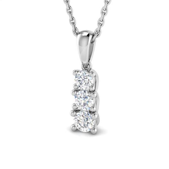 0.26ct VS/E-F Round cut Natural Diamonds Trilogy Pendant