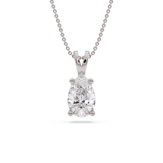 Classic Pear Diamond Solitaire Pendant