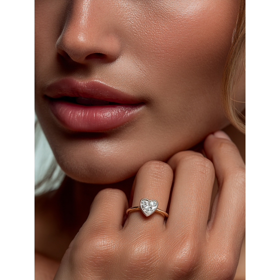 Heart Bezel Set Solitaire Engagement Ring