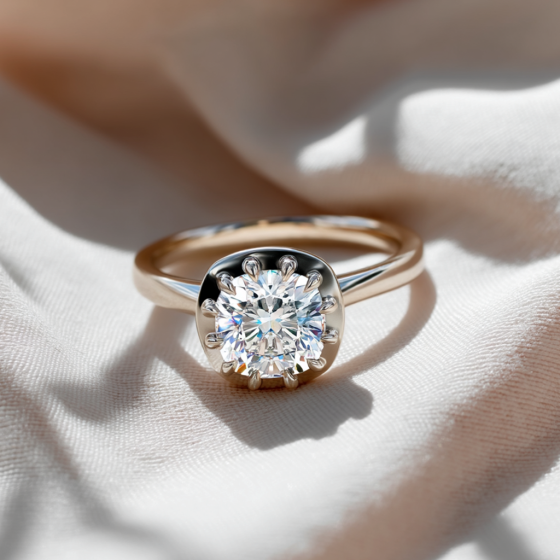 Cushion Cut Diamond Solitaire Ring