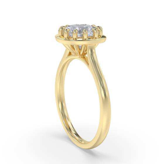 Cushion Cut Diamond Solitaire Ring