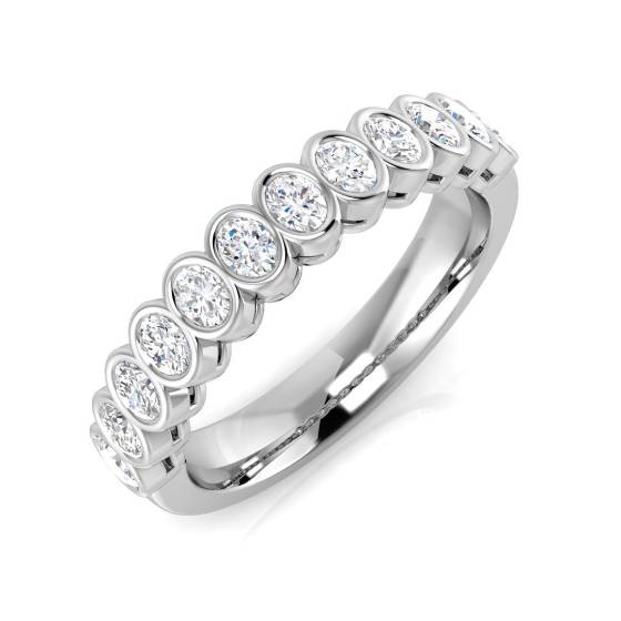 Oval Diamond Bezel Set Half Eternity Ring