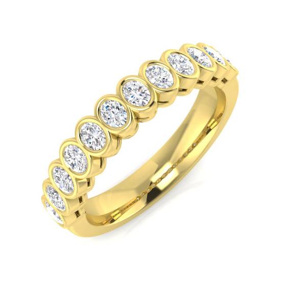 Oval Diamond Bezel Set Half Eternity Ring