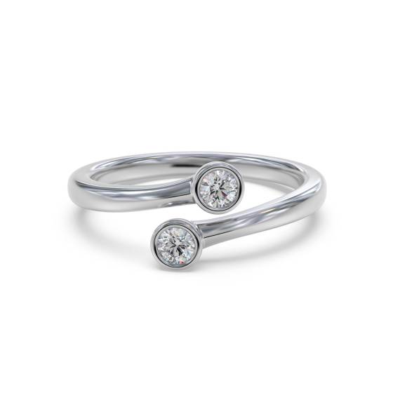 2 Stone Toi Et Moi Diamond Bezel Set Ring