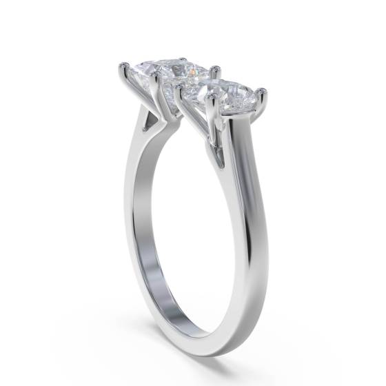 Princess and Pear Two Stone Diamond Ring