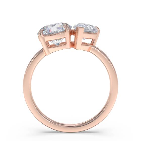 Round and Pear Two Stone Diamond Ring
