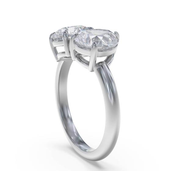 Pear and Round Two Stone Diamond Ring
