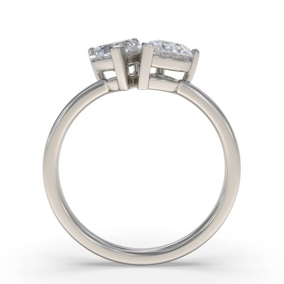 Heart and Pear Two Stone Diamond Ring