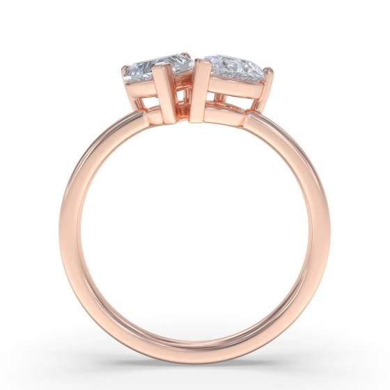 Heart and Pear Two Stone Diamond Ring