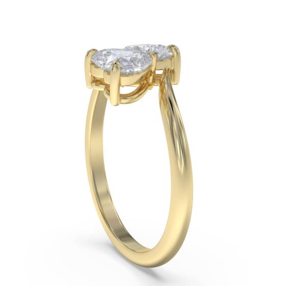 Heart Two Stone Diamond Ring