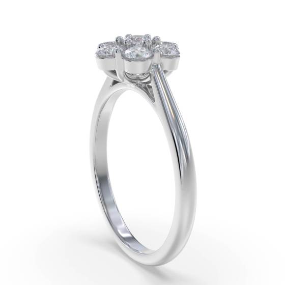0.70ct VS GH Round Diamond Set Cluster Ring