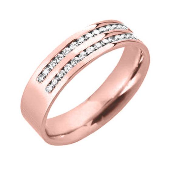 5mm Double Row 40% Diamond Wedding Ring