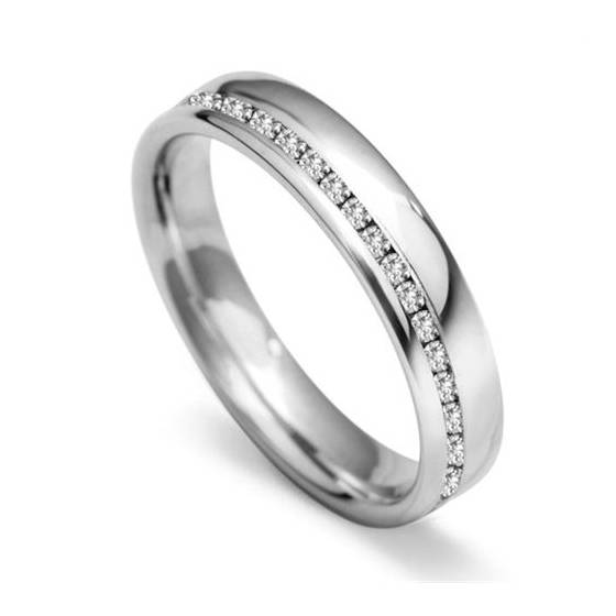 0.50ct VS/F-G 4mm Offset 40% Round Natural Diamond Wedding Band