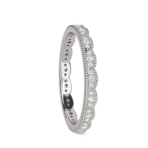 0.15ct VS/F-G Round Natural Diamond Vintage Wedding Ring
