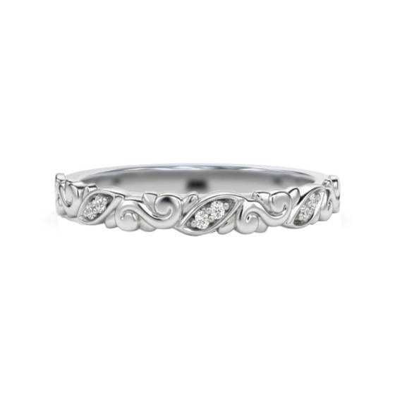 0.05ct Round Diamond Shaped and Decorative Band