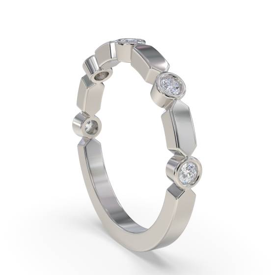 0.08ct VS/F-G 3mm Designer Natural Diamond Wedding Ring