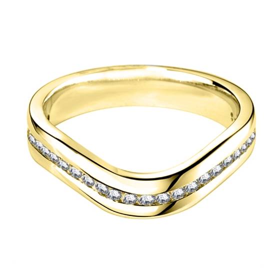 4mm Shaped Diamond Wedding Ring