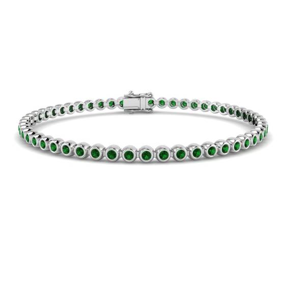 Round Cut Emerald Gemstone Bracelet