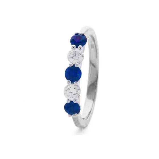 0.54ct SI/E-F Blue Sapphire Eternity Ring