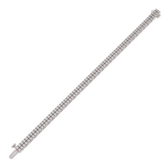 Double Row Round Diamond Tennis Bracelet