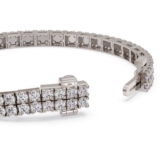 Double Row Round Diamond Tennis Bracelet