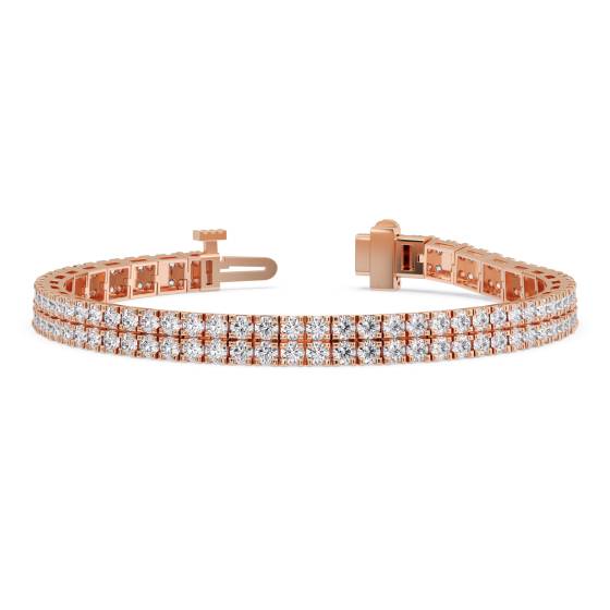 Double Row Round Diamond Tennis Bracelet