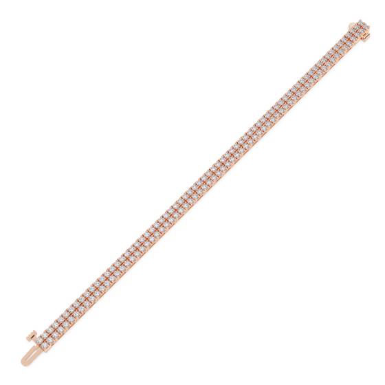 Double Row Round Diamond Tennis Bracelet