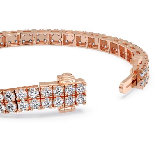 Double Row Round Diamond Tennis Bracelet