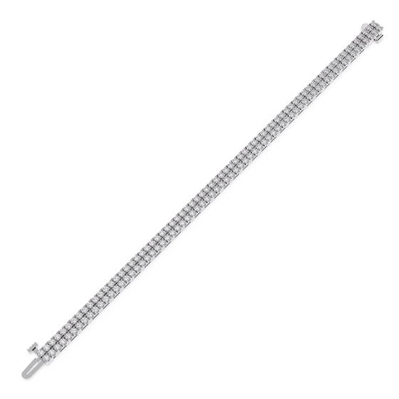 Double Row Round Diamond Tennis Bracelet