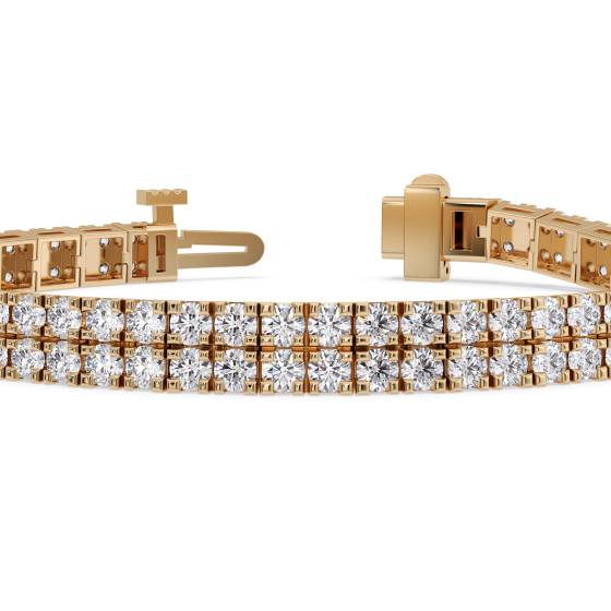 Double Row Round Diamond Tennis Bracelet