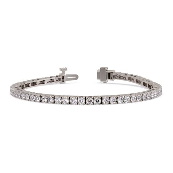 Single Row Round Diamond Tennis Bracelet
