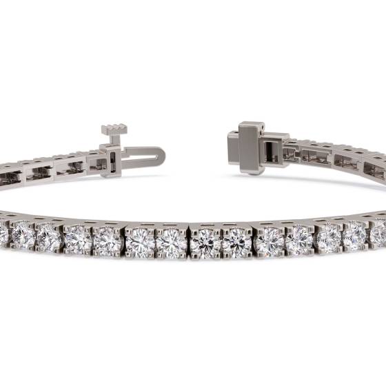 Single Row Round Diamond Tennis Bracelet