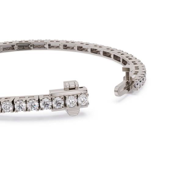 Single Row Round Diamond Tennis Bracelet