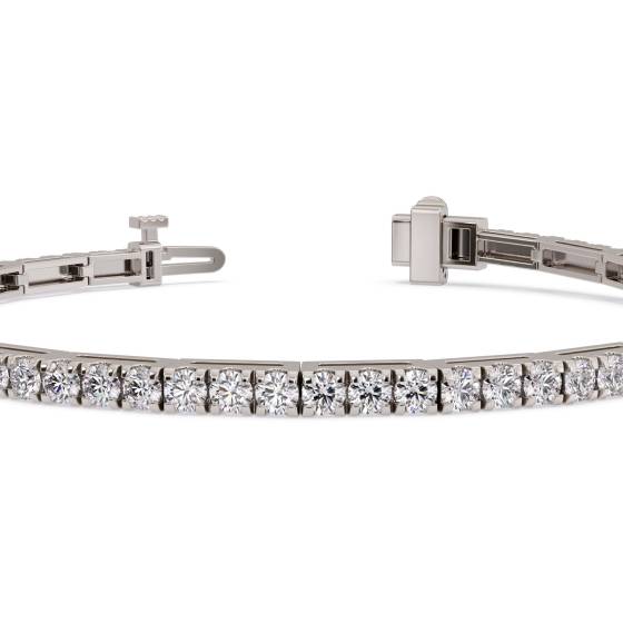 Traditional Single Row Round Diamond Tennis Bracelet