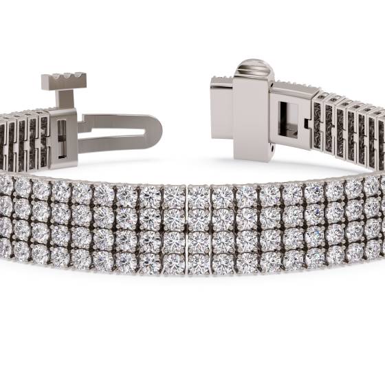Traditional Round Diamond Four Row Tennis Bracelet