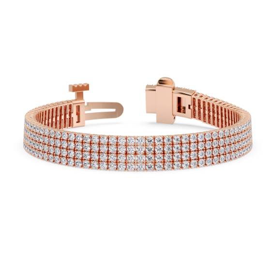 Traditional Round Diamond Four Row Tennis Bracelet