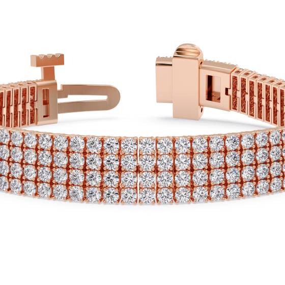 Traditional Round Diamond Four Row Tennis Bracelet