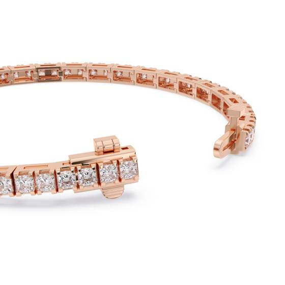 Single Row Princess Diamond Tennis Bracelet