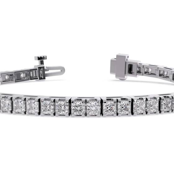 Single Row Princess Diamond Tennis Bracelet