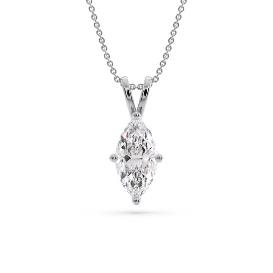 Classic Marquise Diamond Solitaire Pendant