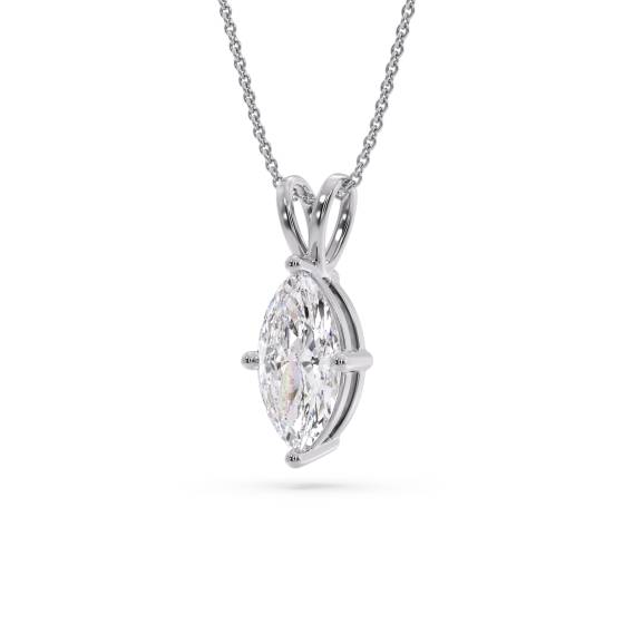 Classic Marquise Diamond Solitaire Pendant