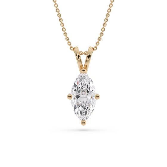 Classic Marquise Diamond Solitaire Pendant