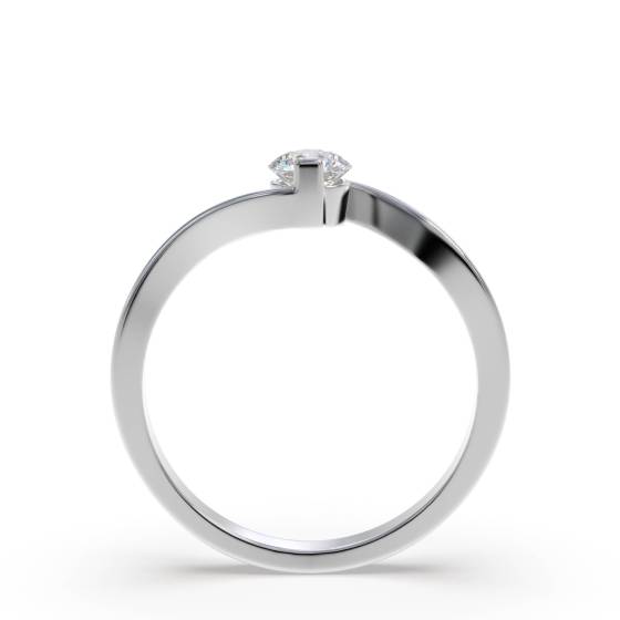 Twist Round Diamond Solitaire Ring